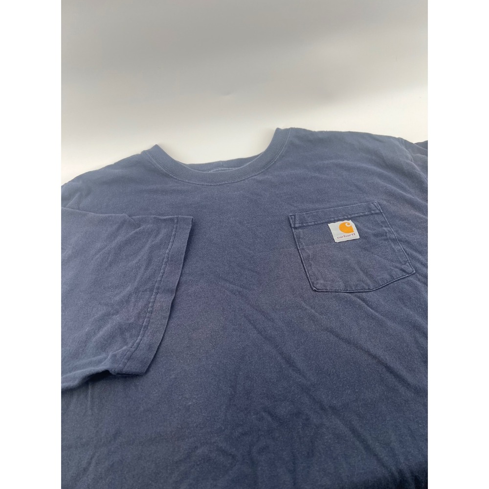 Carhartt Pocket Mens 2XLT Navy Blue Short Sleeve T-Shirt Gorpcore Streetwear